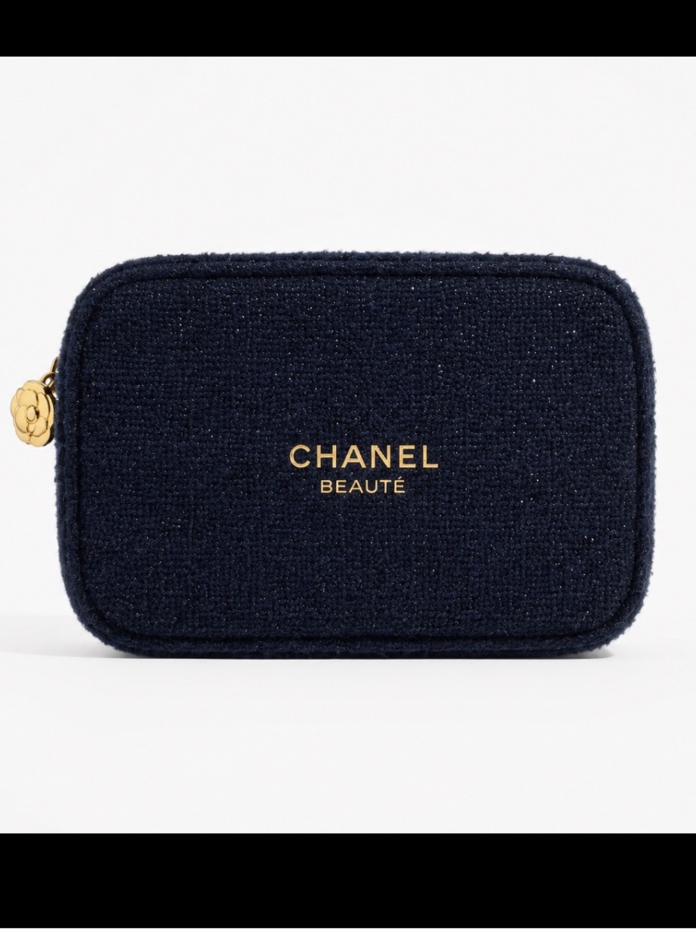 Chanel Navy Blue denim gold Pouch